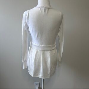 White House Black Market Sweater Blouse Women's XS White office Career *READ*